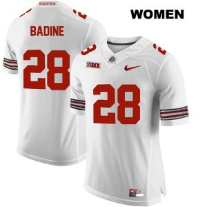 Women's NCAA Ohio State Buckeyes Alex Badine #28 College Stitched Authentic Nike White Football Jersey GV20A42VJ